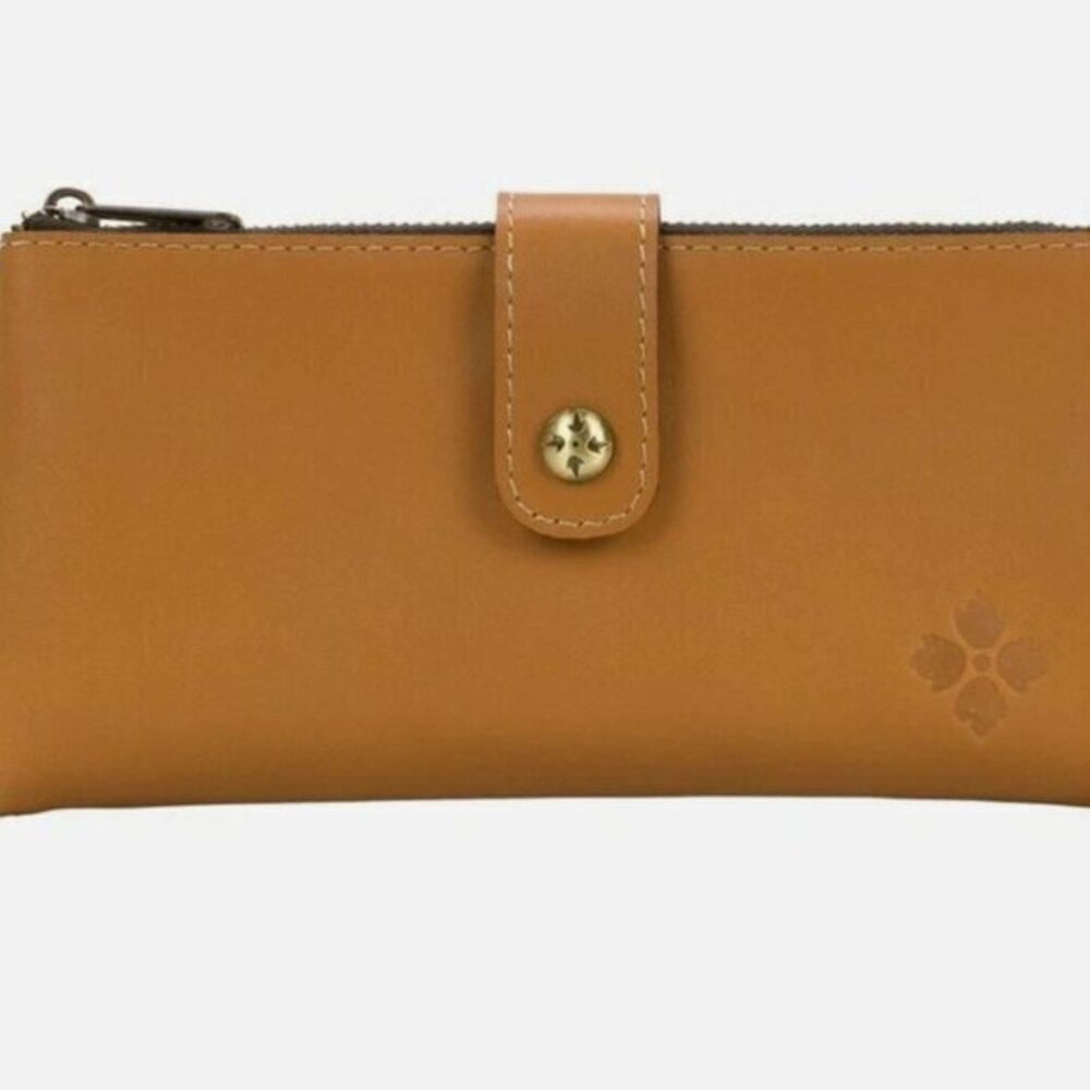 Patricia Nash Genuine Leather Meadow Wristlet Wallet HAZELNUT nwt